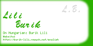 lili burik business card